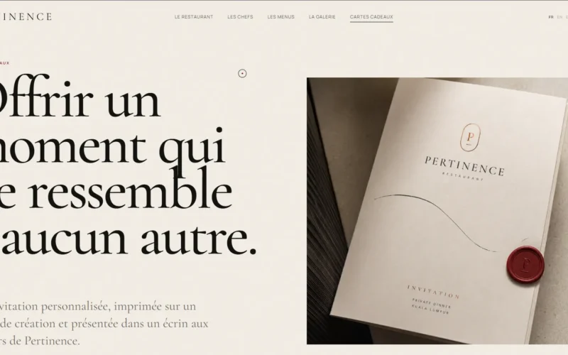 Création d'un site pour un restaurant étoilé