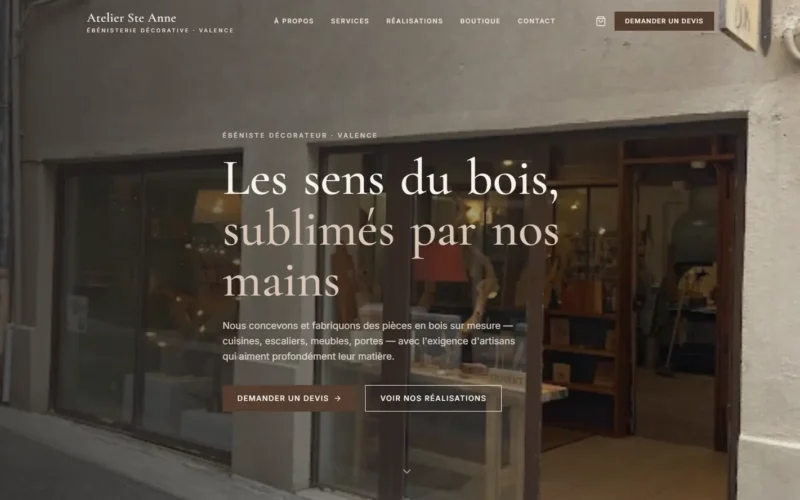 Création d'un site pour Artisan ébéniste