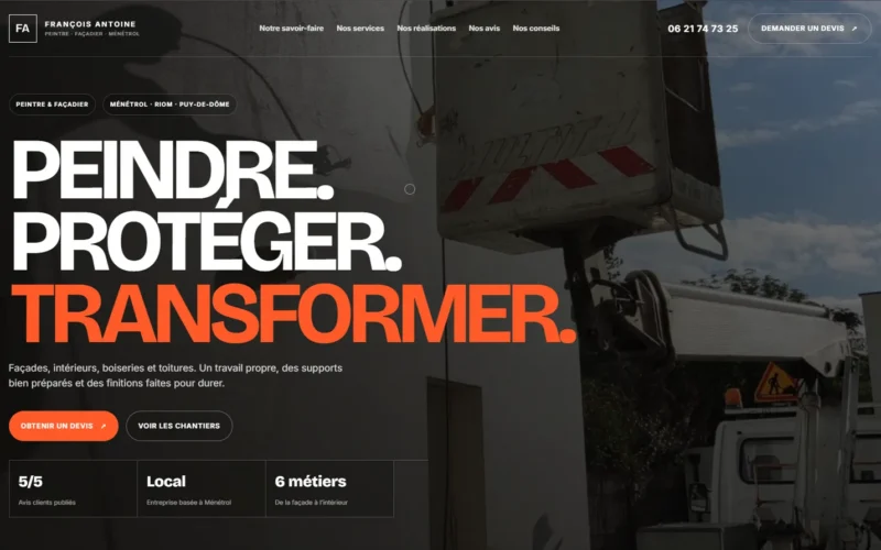 Création d'un site pour Artisan peintre