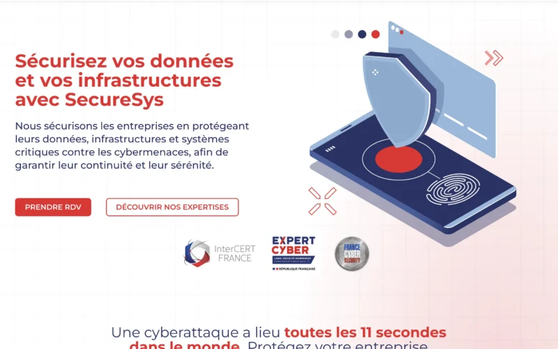 Site de cybersécurité avec lead magnet de capture de contacts