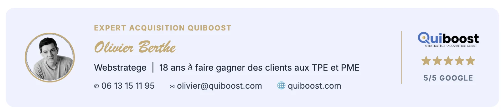 Visuel de couverture de Quiboost, agence webmarketing à Paris