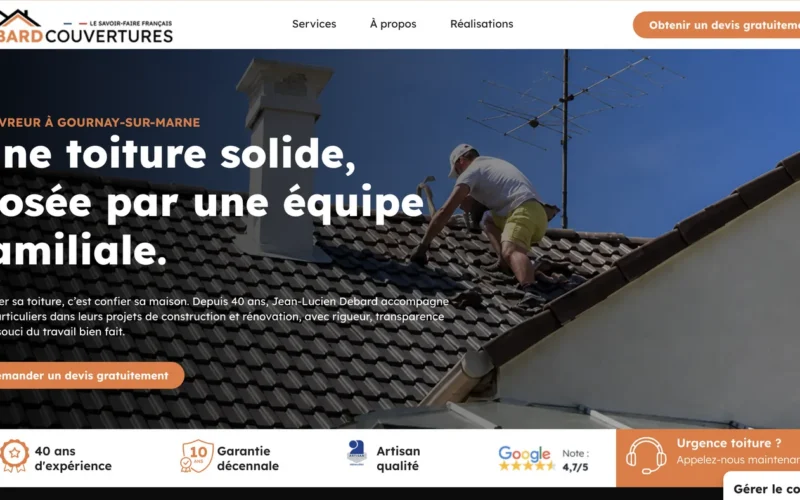 Refonte site artisan couvreur entreprise familiale