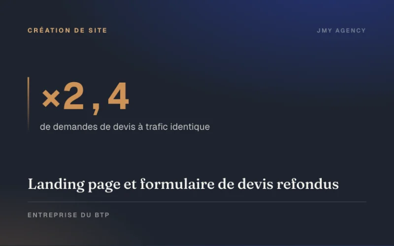 Landing page et formulaire de devis refondus
