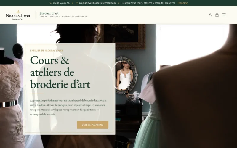 Projet en cours, site vitrine de broderie d'art