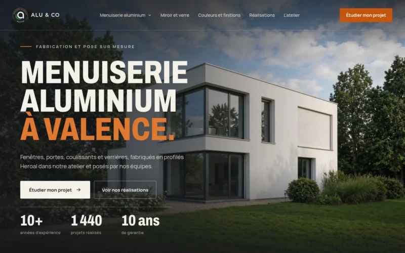 Refonte en cours, site vitrine de menuiserie alu